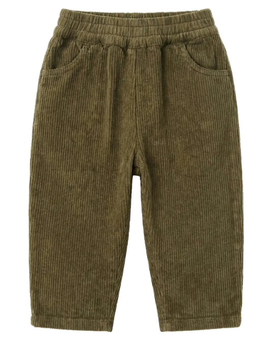 Studio Bohème Carrot Pants in groen ribfluweel voor kinderen