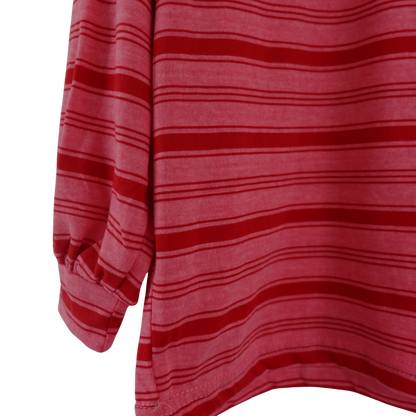 Roze gestreepte kinderlongsleeve met vintage look