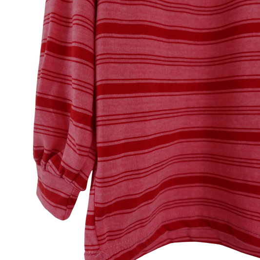 Roze gestreepte kinderlongsleeve met vintage look