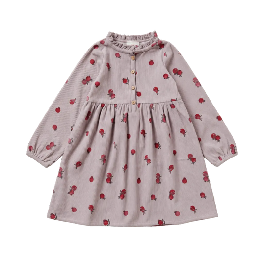 Studio Bohème Vermont kinderjurk met lange mouwen en houten knoopjes